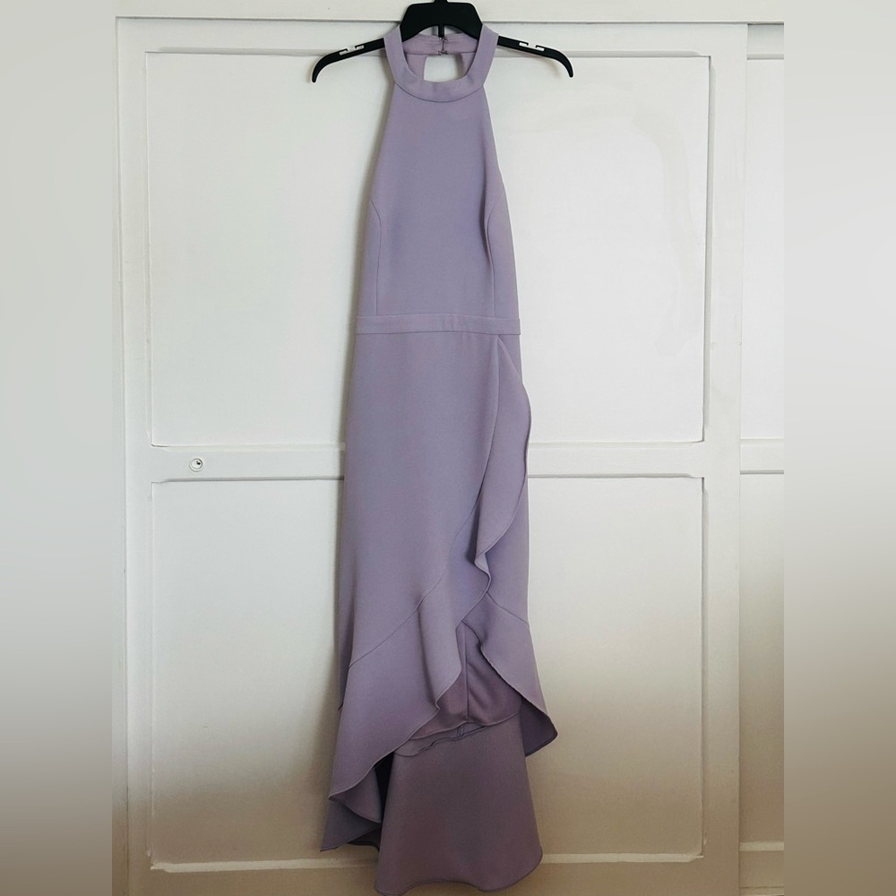 Aqua Formal Tulip Asymmetrical Dress in Lavender